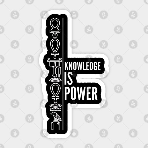 Knowledge is Power - Egyptian Hieroglyph Border Sticker by UrbanLifeApparel